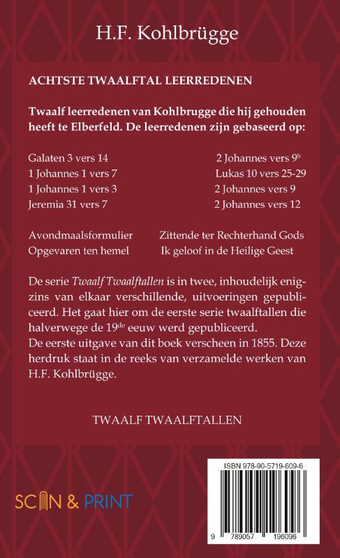 Achterkant van Twaalftal Leerredenen I - 8
