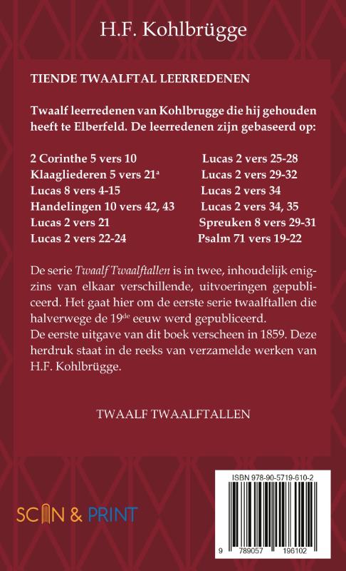 Achterkant van Twaalftal Leerredenen I - 10