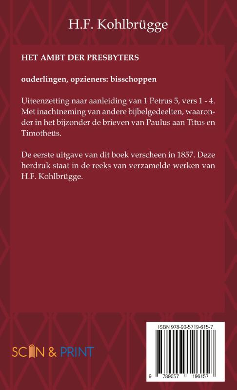 Achterkant van Het Ambt van Presbyters