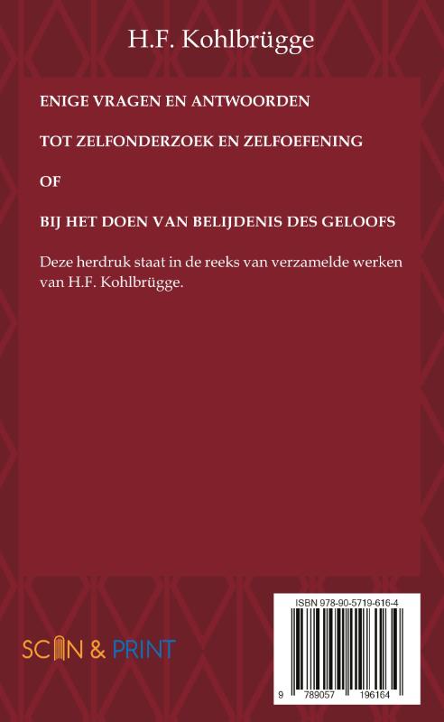 Achterkant van Enige Vragen en Antwoorden