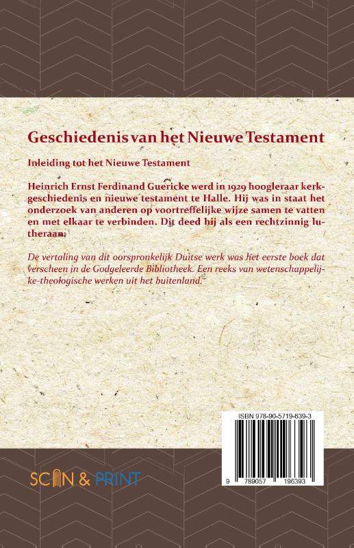 Achterkant van Geschiedenis van het Nieuwe Testament