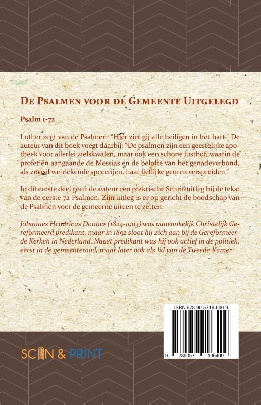 Achterkant van De Psalmen voor de Gemeente uitgelegd 1