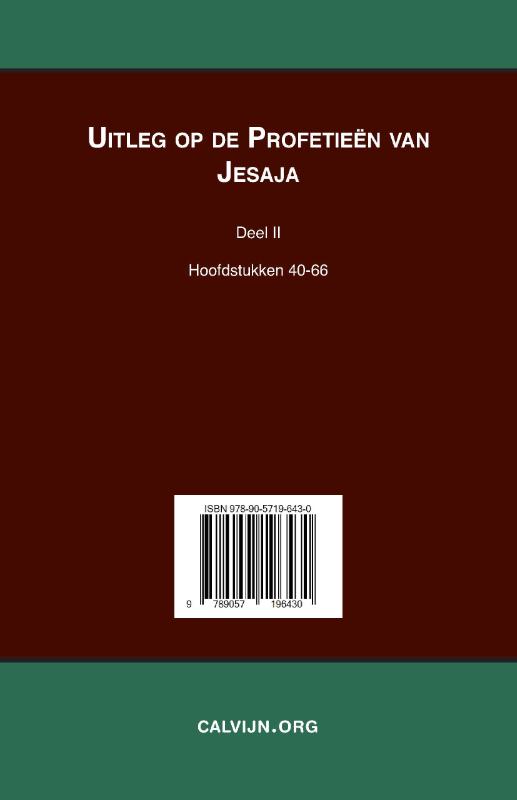 Achterkant van Uitleg bij de Profetieën van Jesaja II