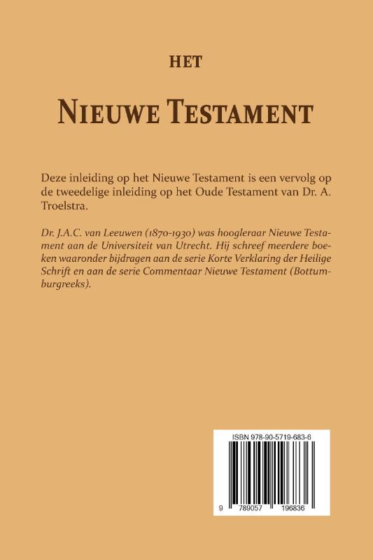 Achterkant van Het Nieuwe Testament