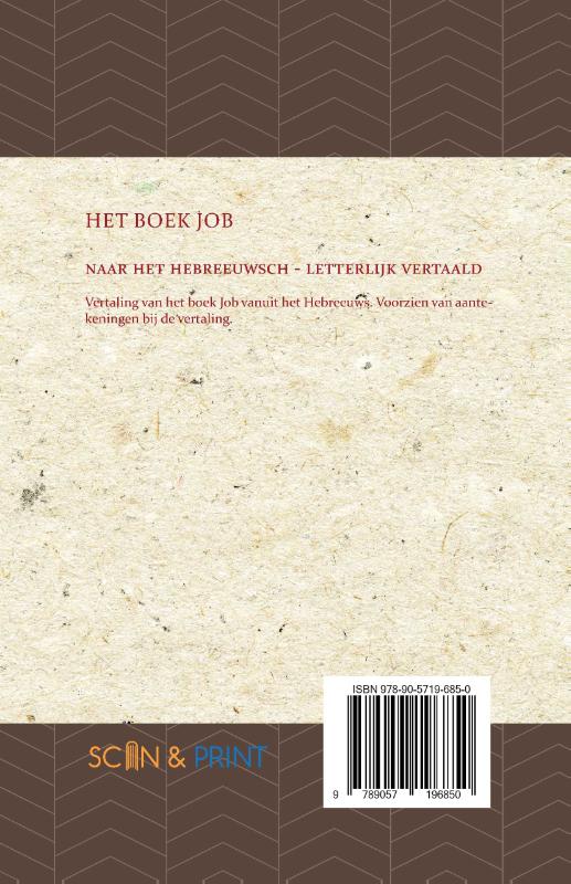 Achterkant van Het Boek Job