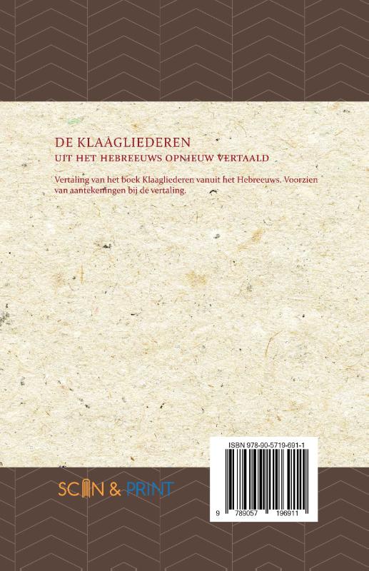 Achterkant van De Klaagliederen