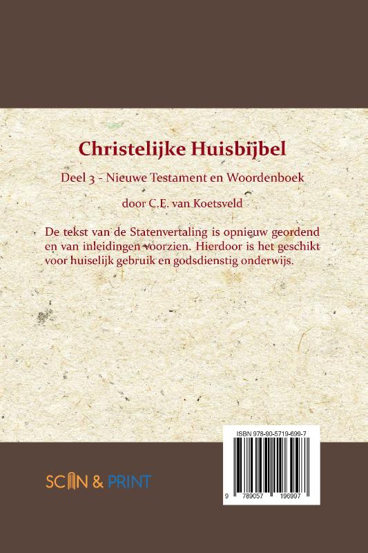 Achterkant van Christelijke Huisbijbel 3