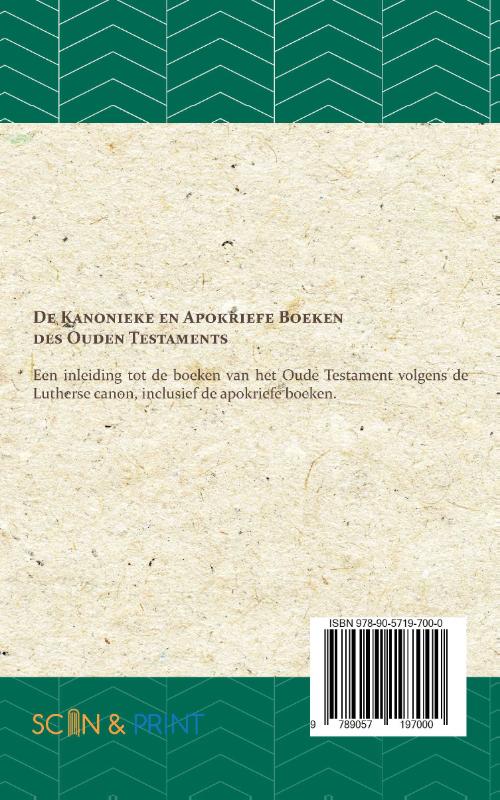 Achterkant van De kanonieke en apokriefe boeken des Ouden Testaments