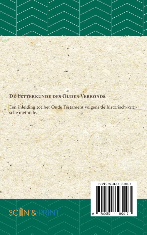 Achterkant van De letterkunde des Ouden Verbonds