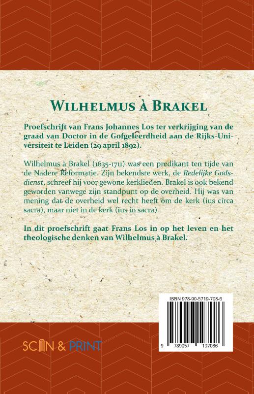 Achterkant van Wilhelmus à Brakel