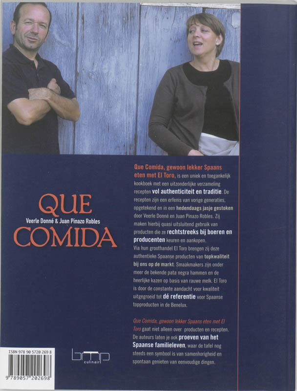 Achterkant van Que Comida