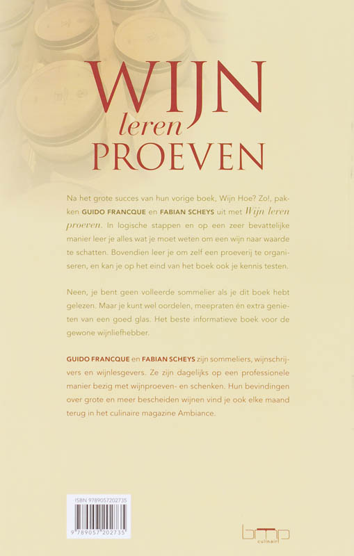 Achterkant van Wijn leren proeven