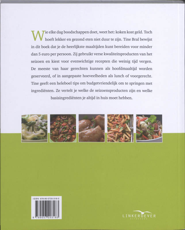 Achterkant van Lekker & gezond koken onder de 5 euro