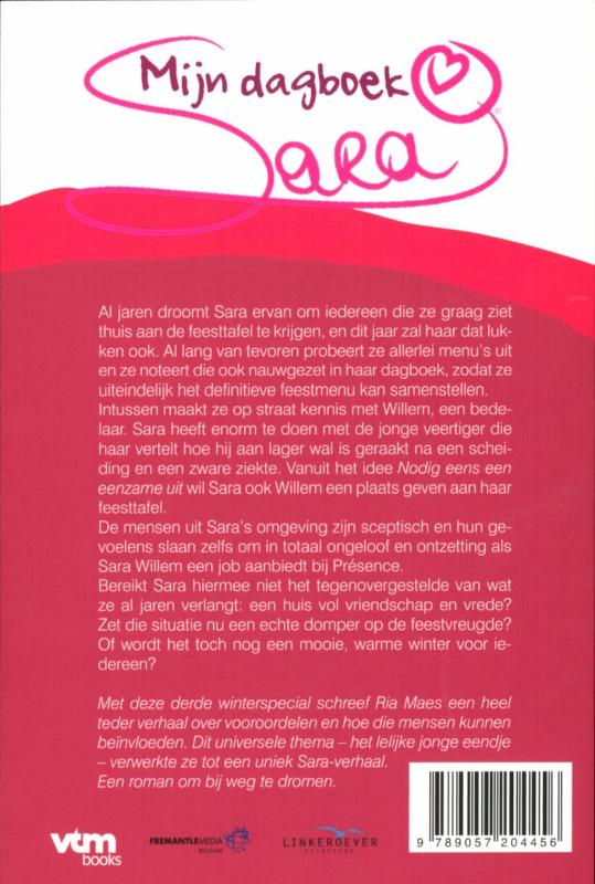 Achterkant van Sara's warme hart