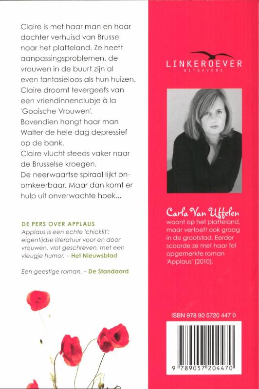 Achterkant van Cava en klaprozen