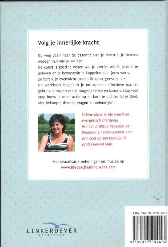 Achterkant van Naar de essentie van je leven