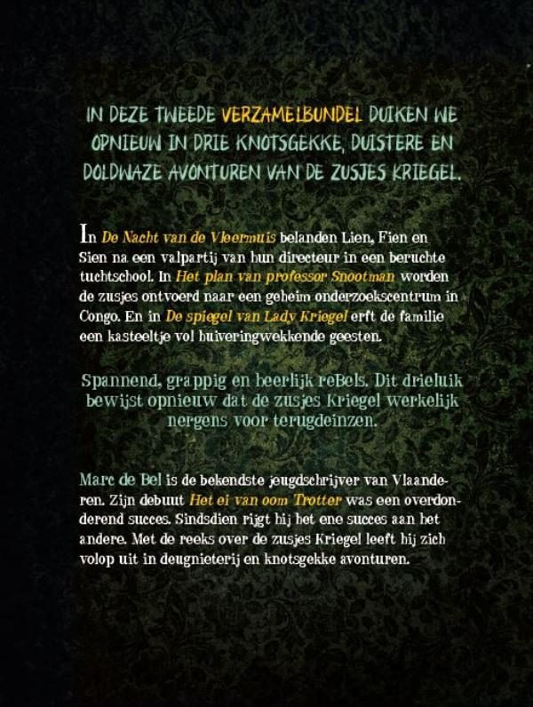 Achterkant van Driemaal kriegels is duivels genot