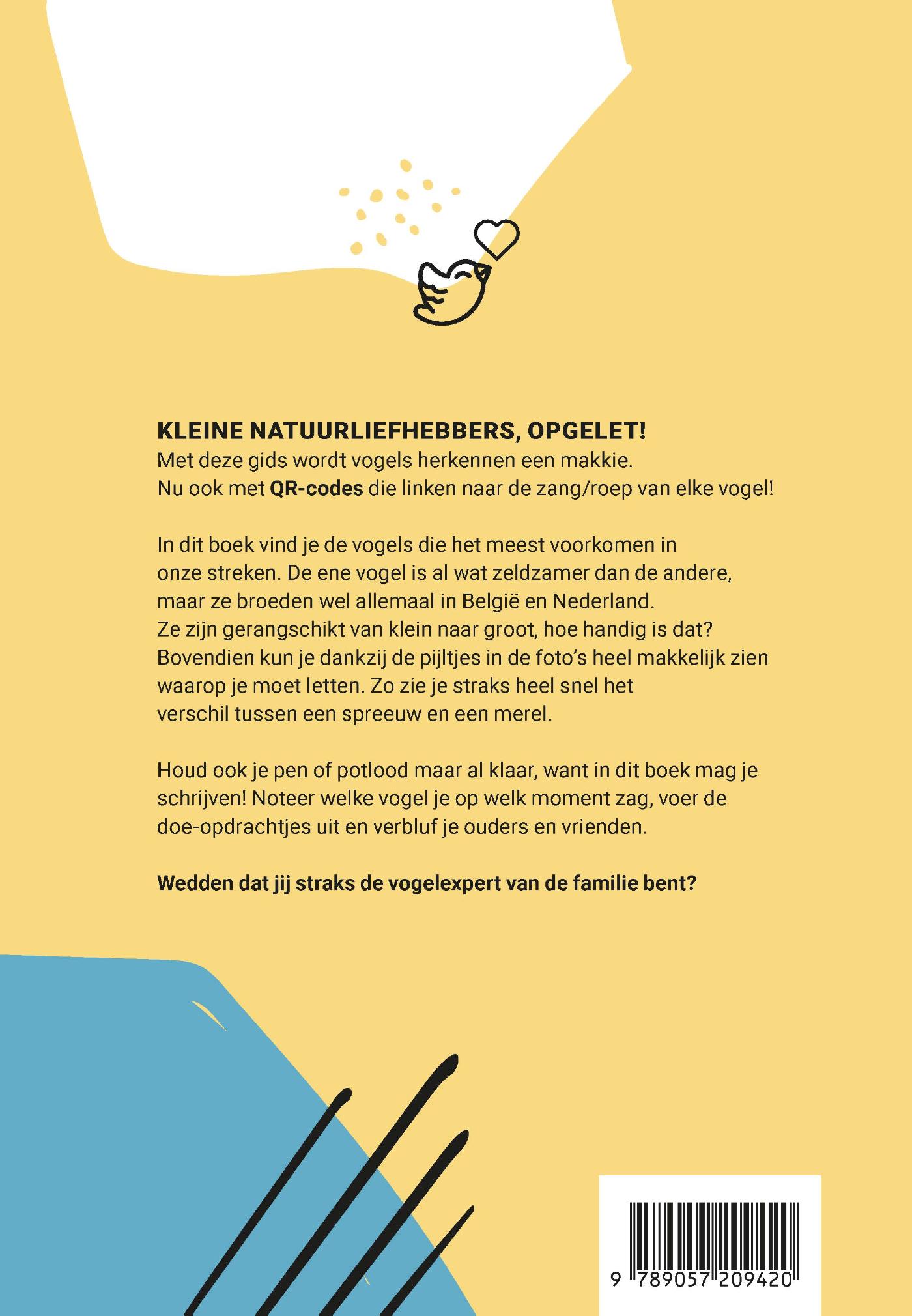 Achterkant van De slimste vogelgids junior met geluiden