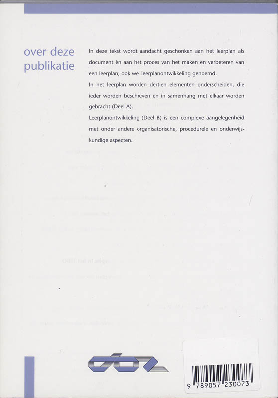 Achterkant van Leerplan en leerplanontwikkeling