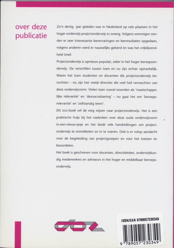Achterkant van Gids voor projectonderwijs