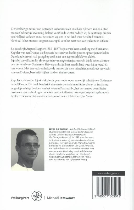 Achterkant van Zes jaren in Suriname