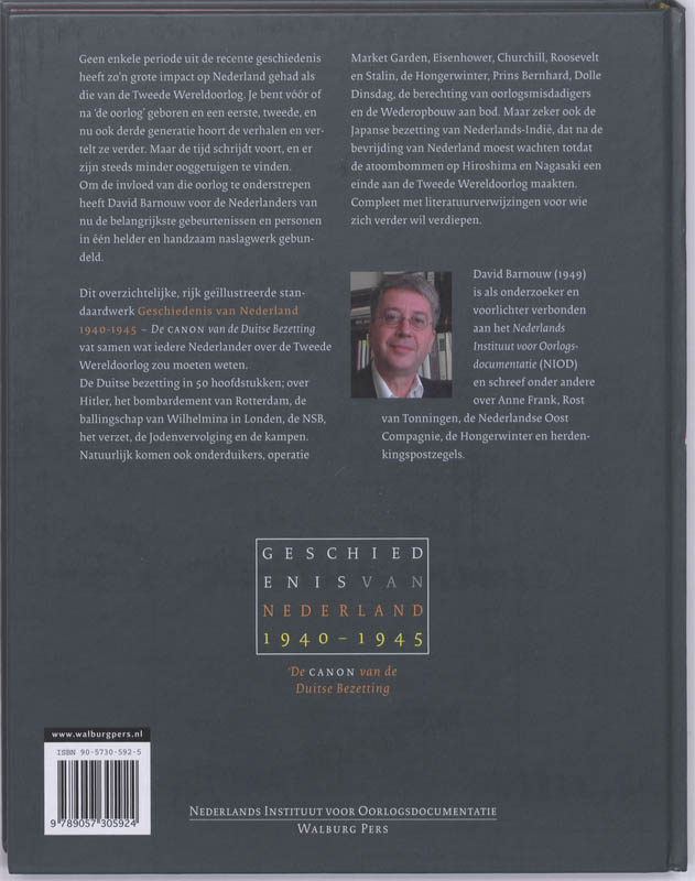 Achterkant van Geschiedenis van Nederland 1940 - 1945
