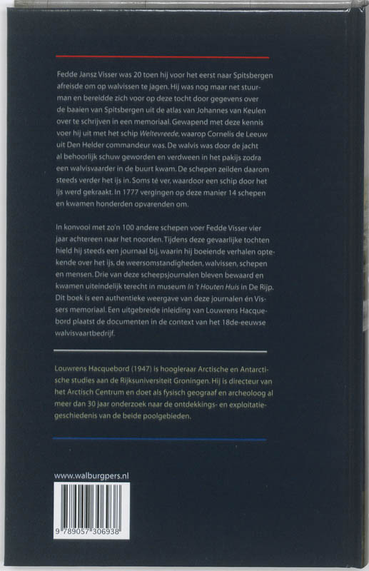 Achterkant van Op walvisjacht naar Spitsbergen