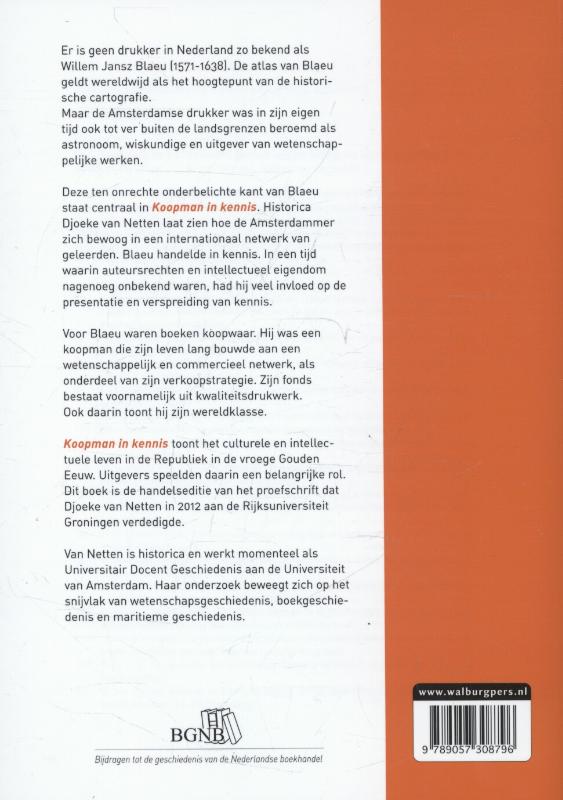 Achterkant van Koopman in kennis