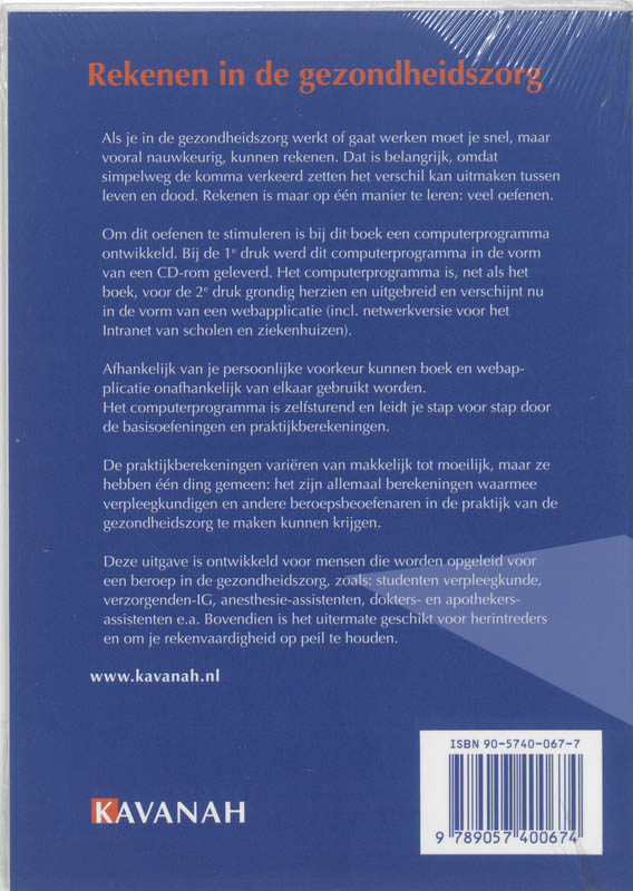 Achterkant van Rekenen in de gezondheidszorg