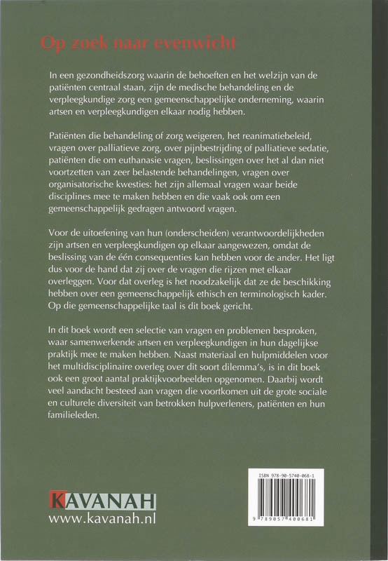 Achterkant van Op zoek naar evenwicht