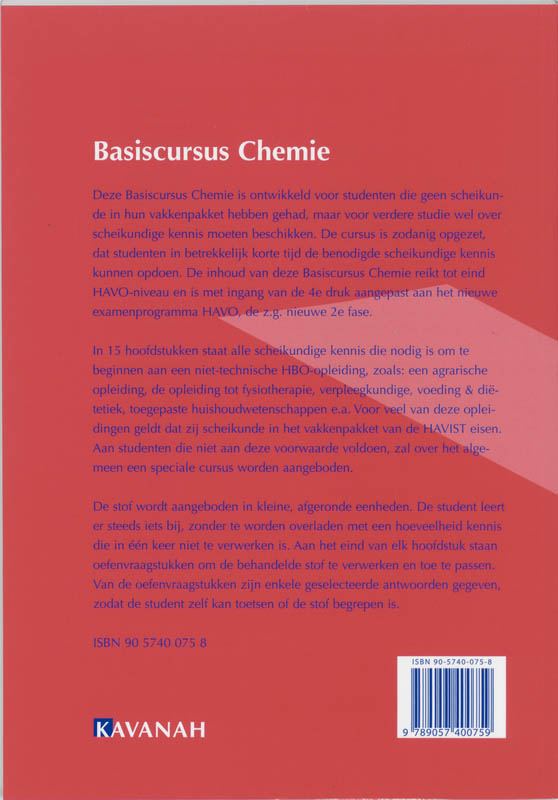 Achterkant van Basiscursus chemie