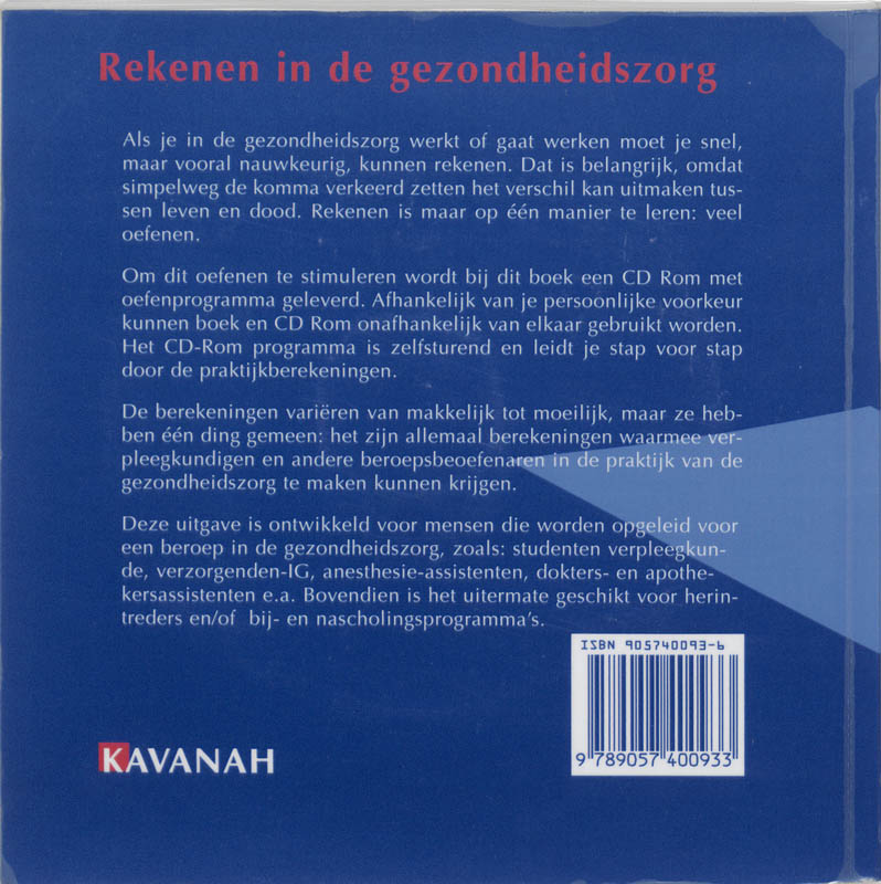 Achterkant van Rekenen in de gezondheidszorg