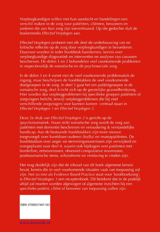 Achterkant van Handboek ter onderbouwing van het verpleegkundig handelen