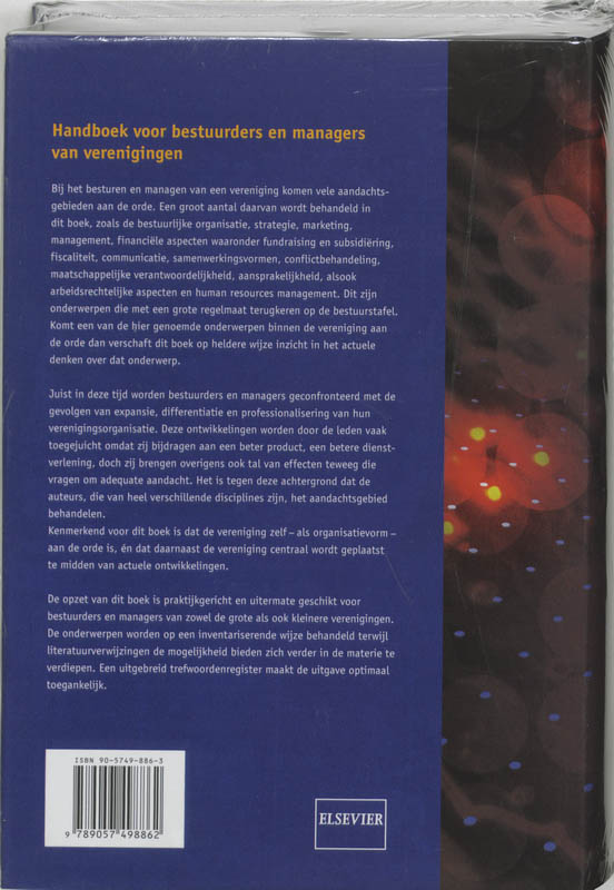 Achterkant van Handboek voor bestuurders en managers van verenigingen