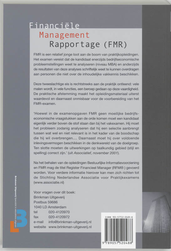 Achterkant van Financiele managementrapportage