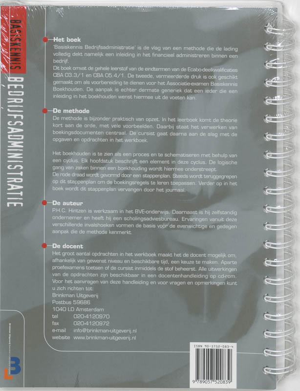 Achterkant van Werkboek