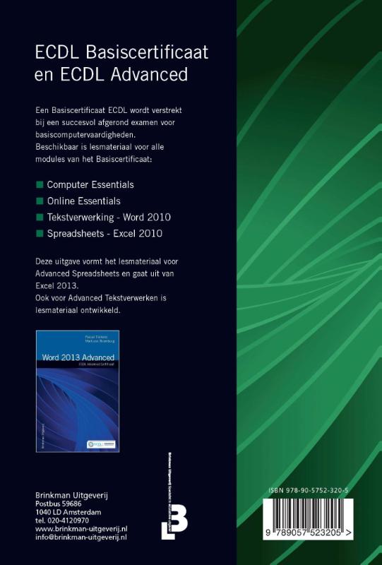 Achterkant van Excel Advanced