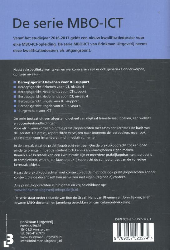 Achterkant van Beroepsgericht rekenen voor ICT support