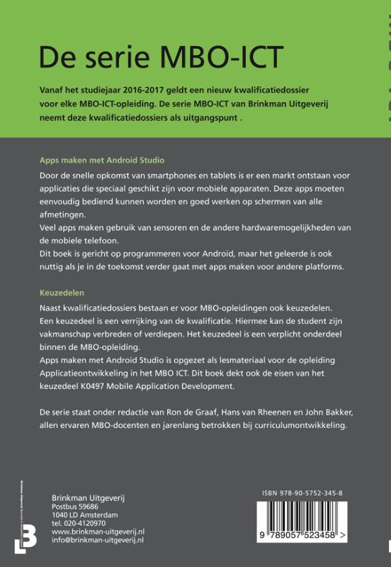 Achterkant van Apps maken met Android Studio