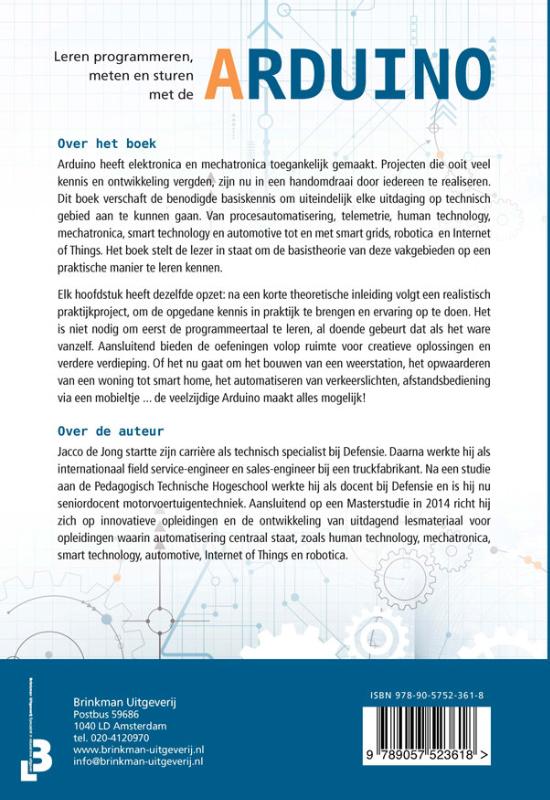 Achterkant van Leren programmeren, meten en sturen met de Arduino