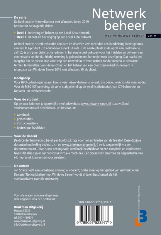 Achterkant van deel 1 Inrichting en beheer op een LAN