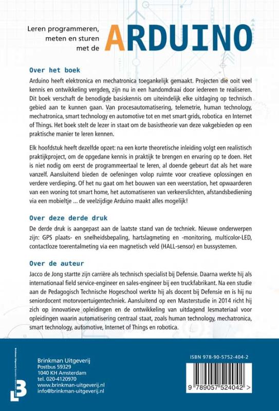 Achterkant van Leren programmeren, meten en sturen met de Arduino