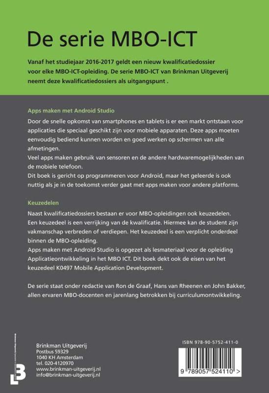 Achterkant van Apps maken met Android Studio