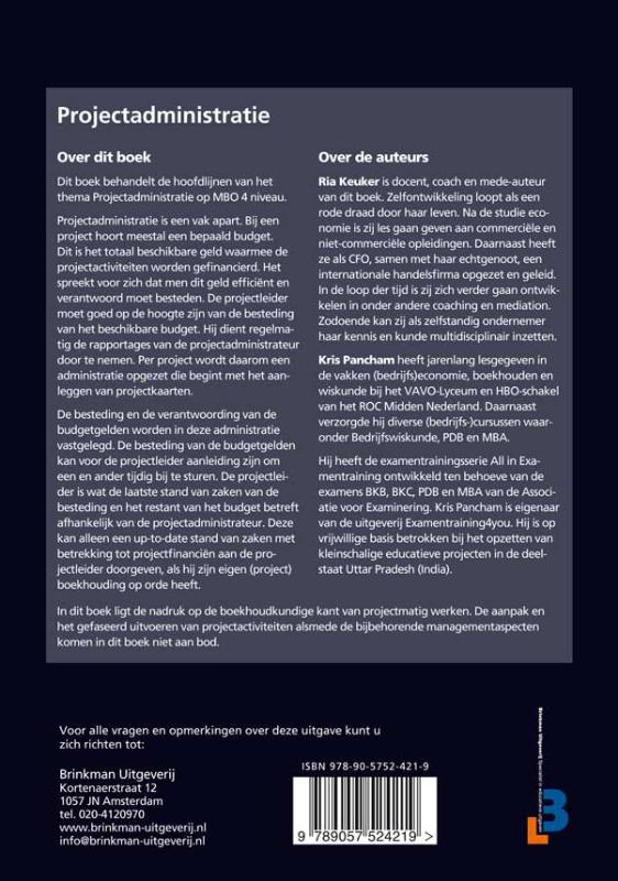 Achterkant van Projectadministratie