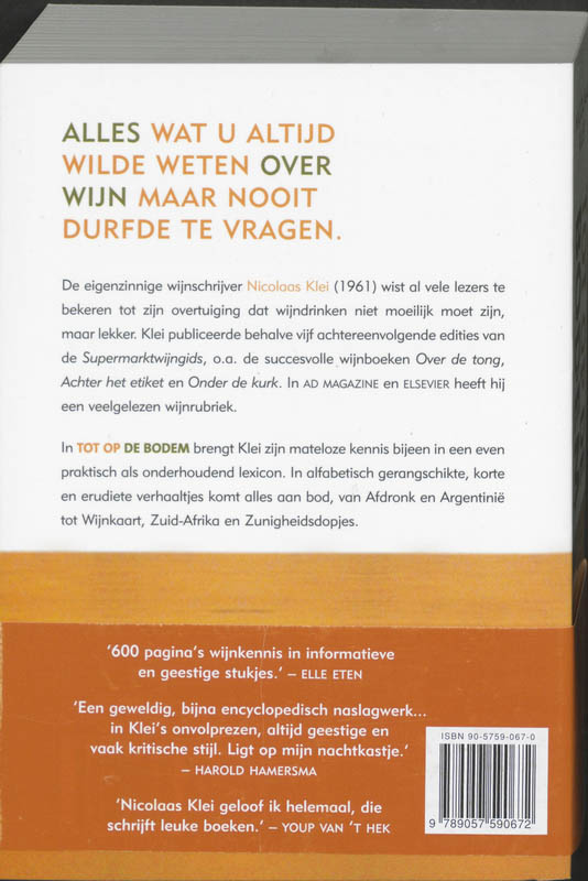 Achterkant van Tot op de bodem