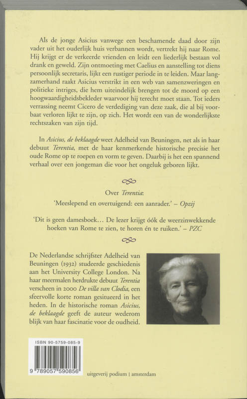 Achterkant van Asicius, de beklaagde
