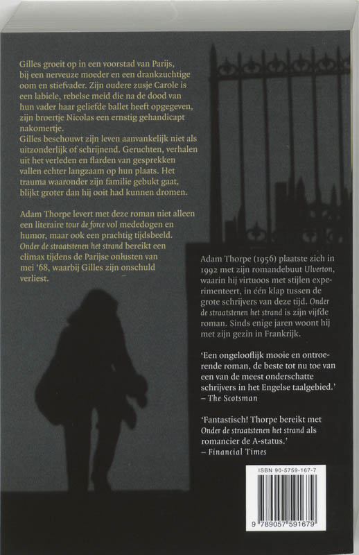 Achterkant van Onder de straatstenen het strand