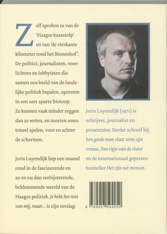 Achterkant van Je hebt het niet van mij, maar…
