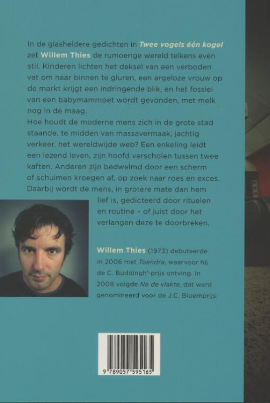 Achterkant van Twee vogels een kogel