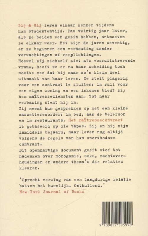 Achterkant van Het maitressecontract